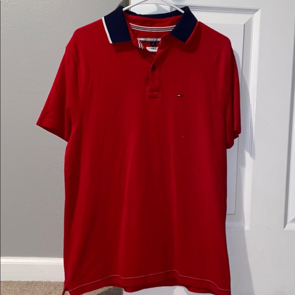 Red Collared Shirt